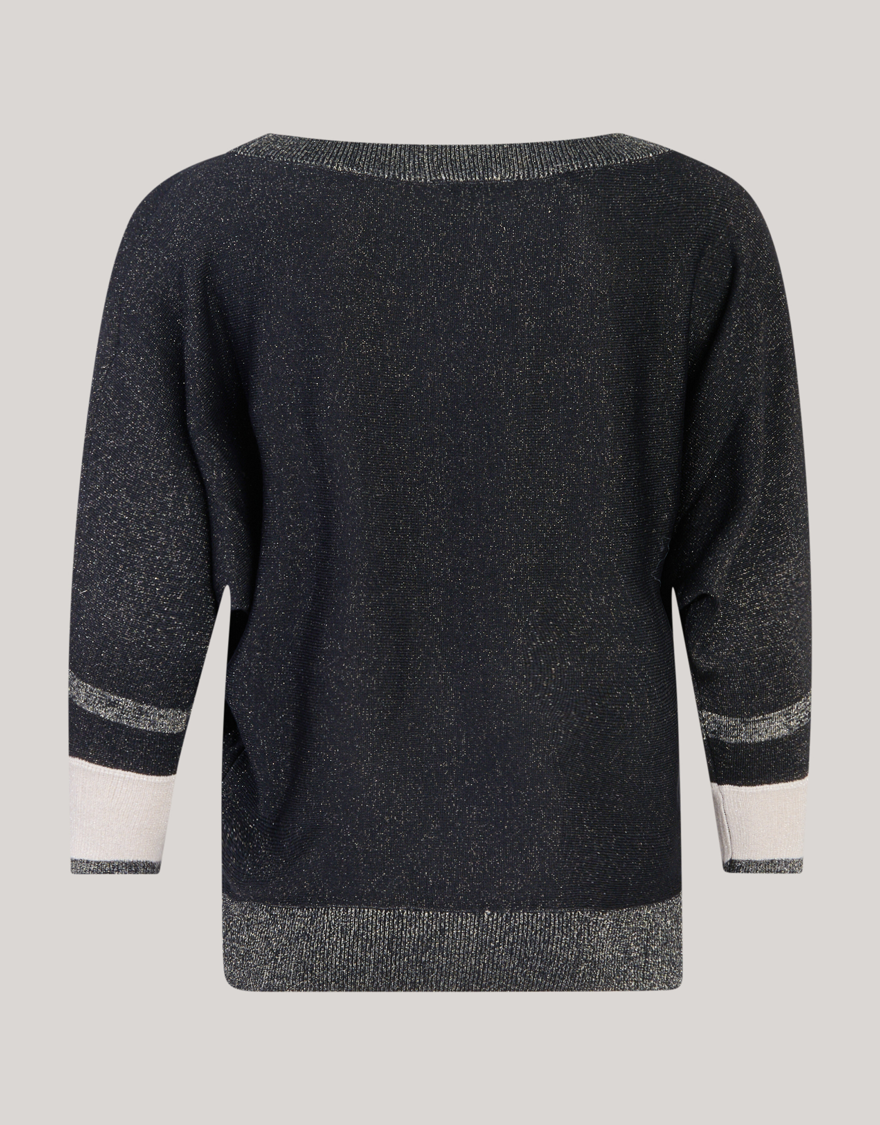 Colorblock Glitter Batwing Pullover Schwarz SHOEBY WOMEN