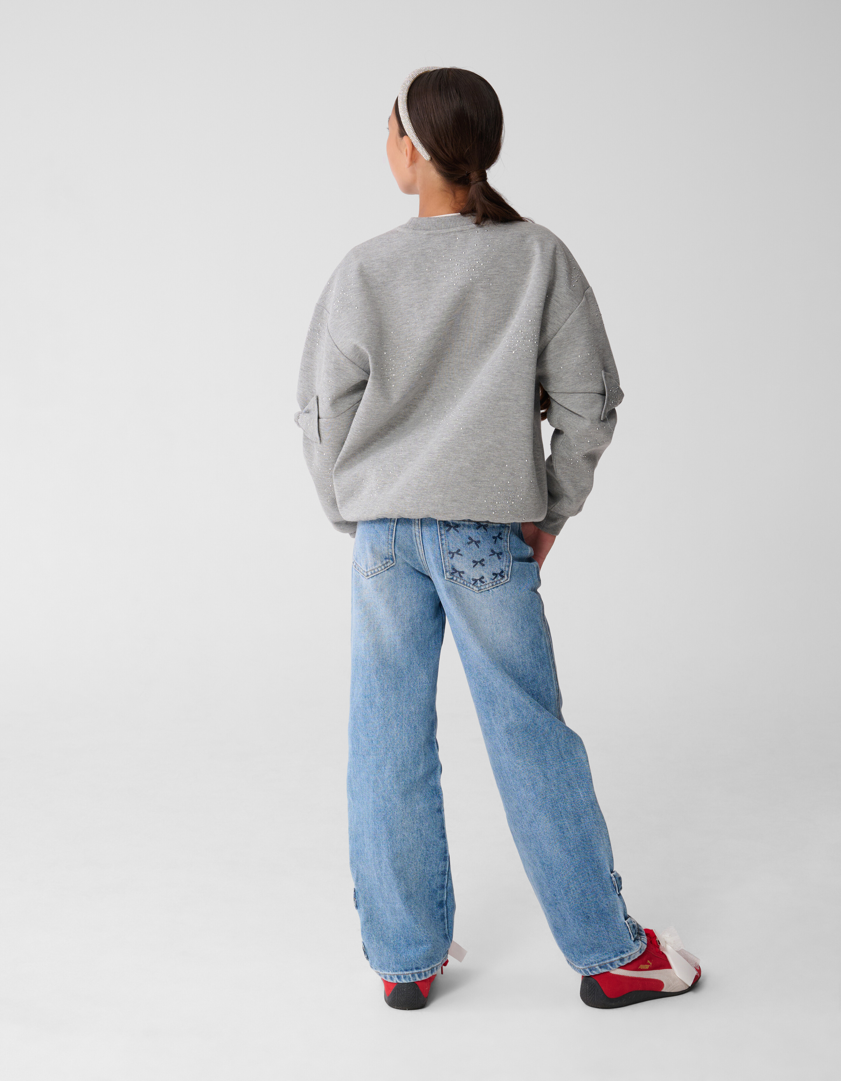 &Uuml;bergro&szlig;er Strickpullover Grau SHOEBY GIRLS