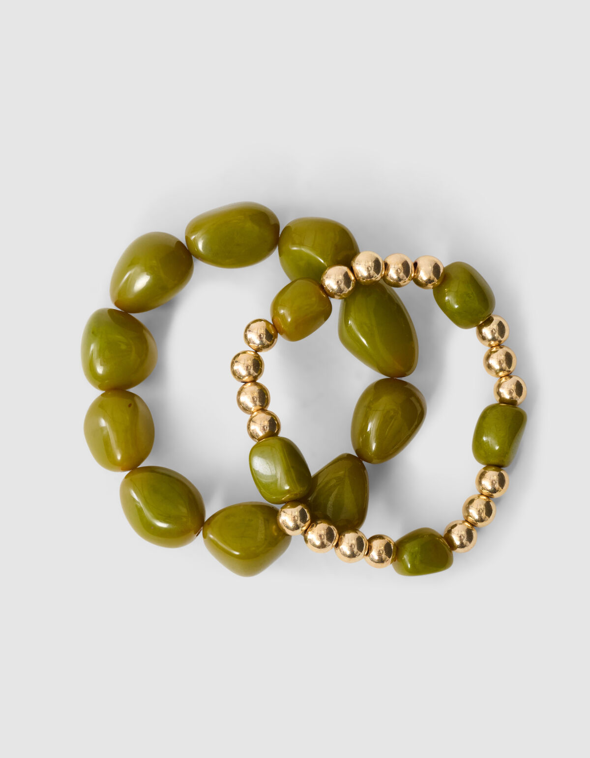 Perlenarmband-Set Dunkelgr&uuml;n SHOEBY ACCESSOIRES