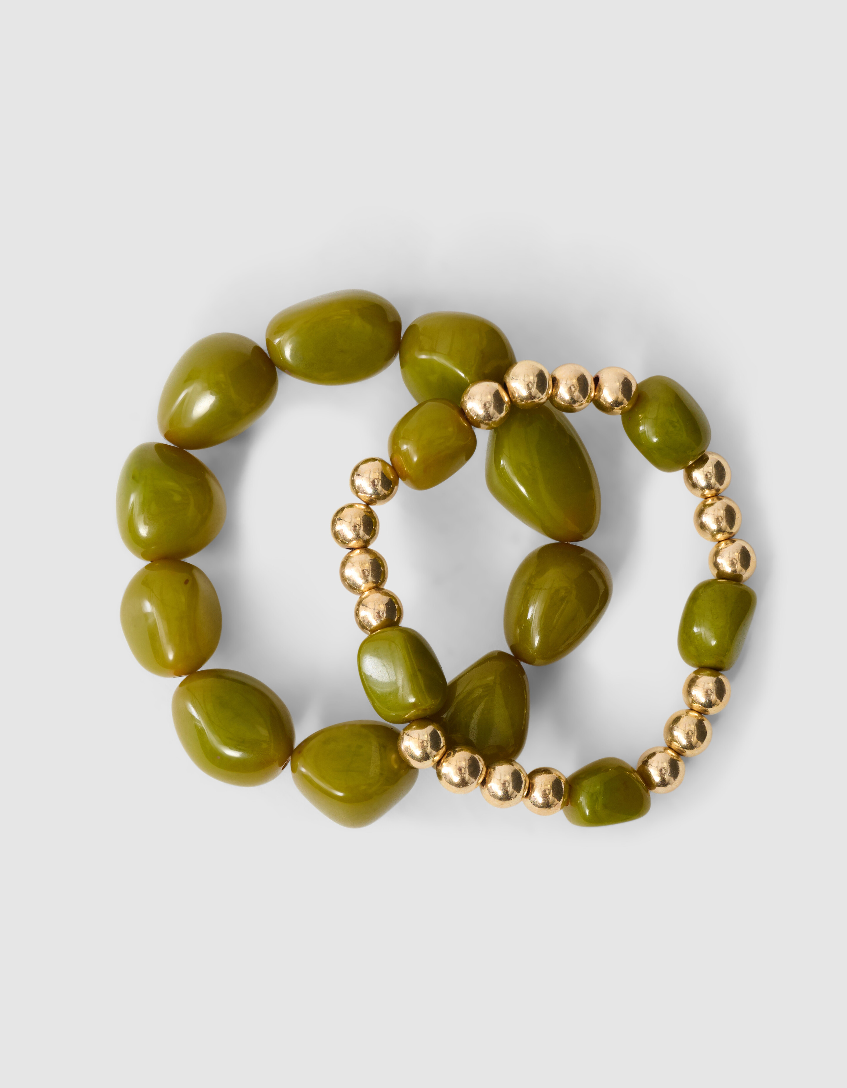 Perlenarmband-Set Dunkelgr&uuml;n SHOEBY ACCESSOIRES