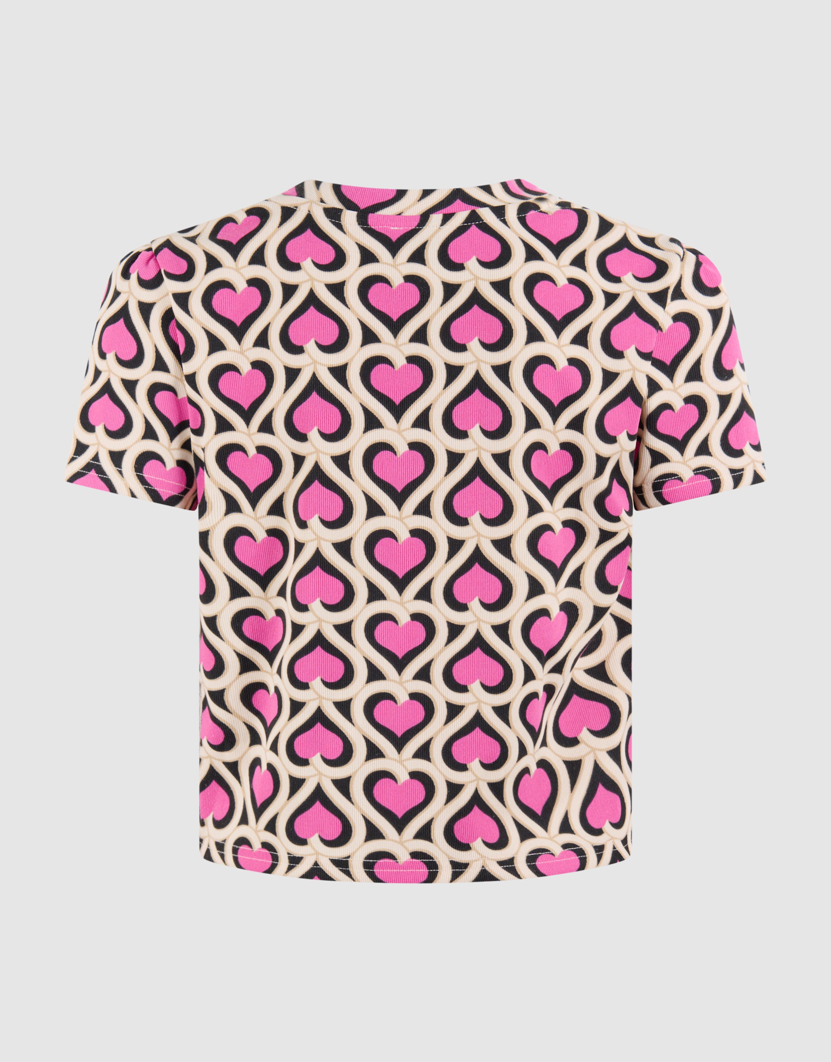 Rippen-Top mit Herzmotiv Rosa SHOEBY GIRLS