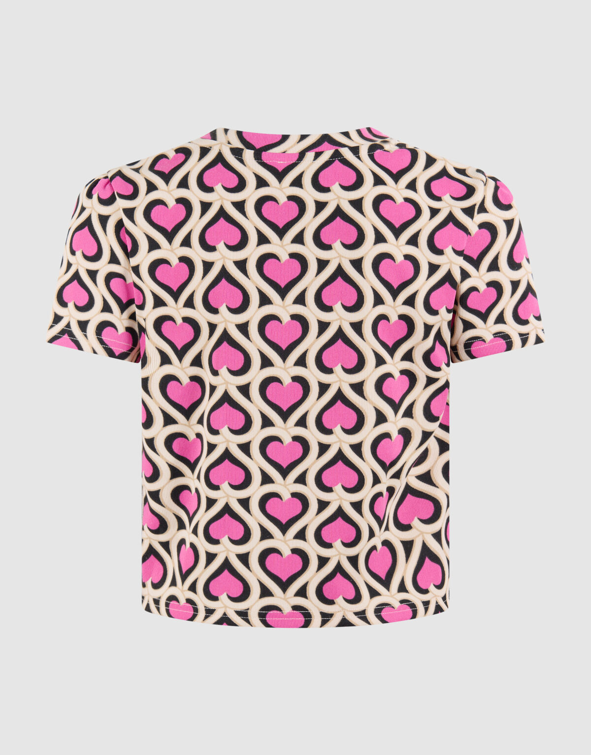 Rippen-Top mit Herzmotiv Rosa SHOEBY GIRLS