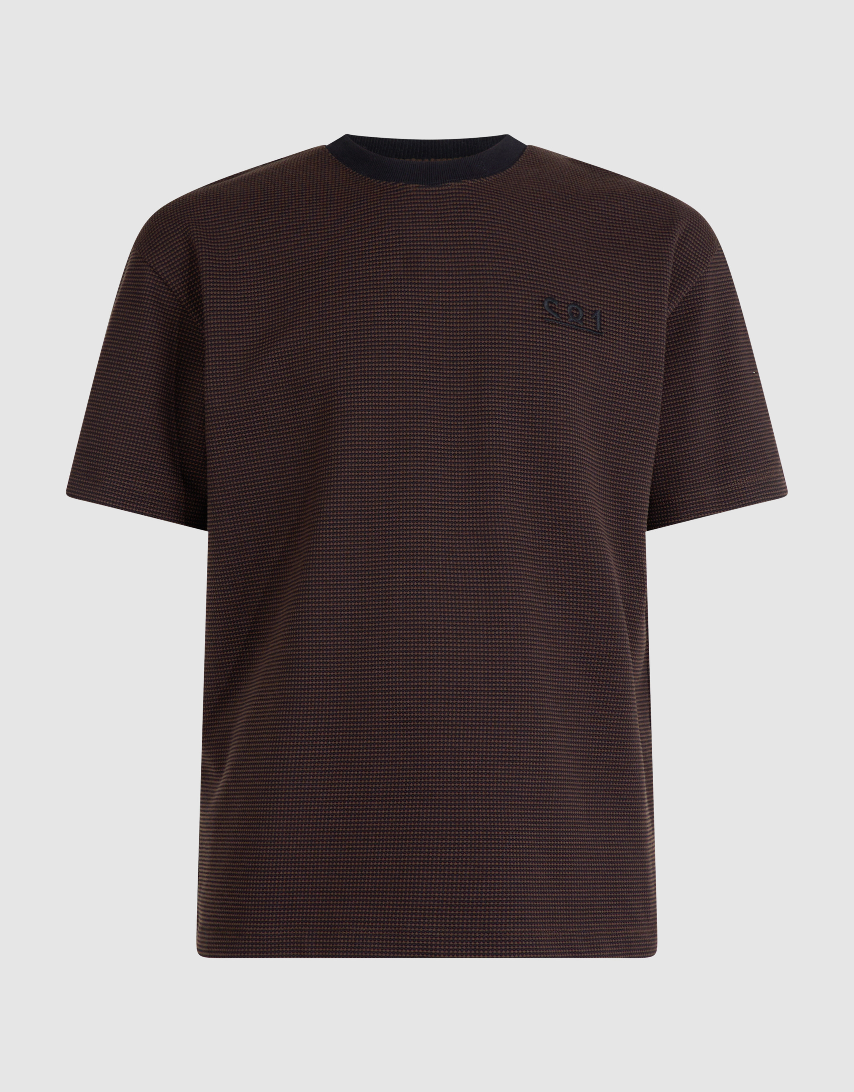 Wabenmuster-T-Shirt Dunkelbraun SHOEBY MEN
