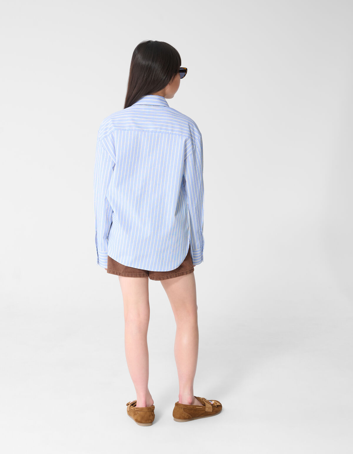 Oversize-Bluse aus Popeline mit Strasssteinen Hel SHOEBY GIRLS