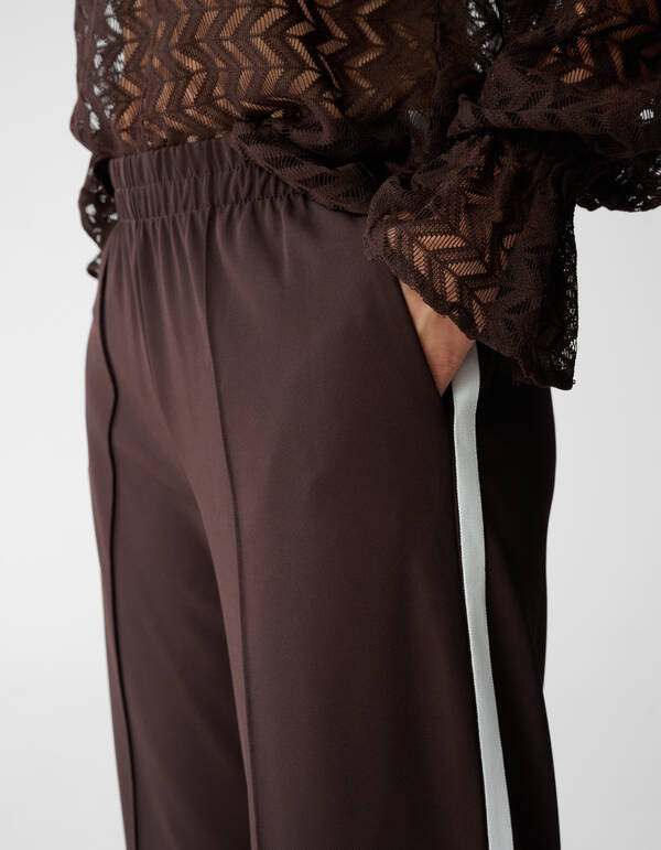 Sportliche weite Bein Hose Dunkelbraun SHOEBY WOMEN