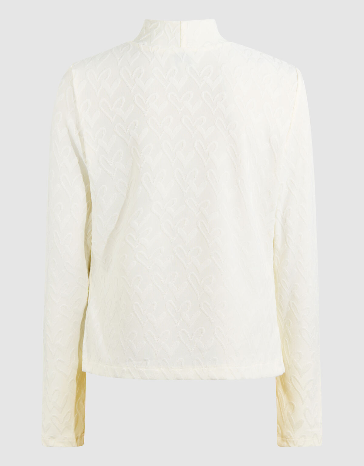 All-Over Heart Longsleeve Top Off-White SHOEBY GIRLS