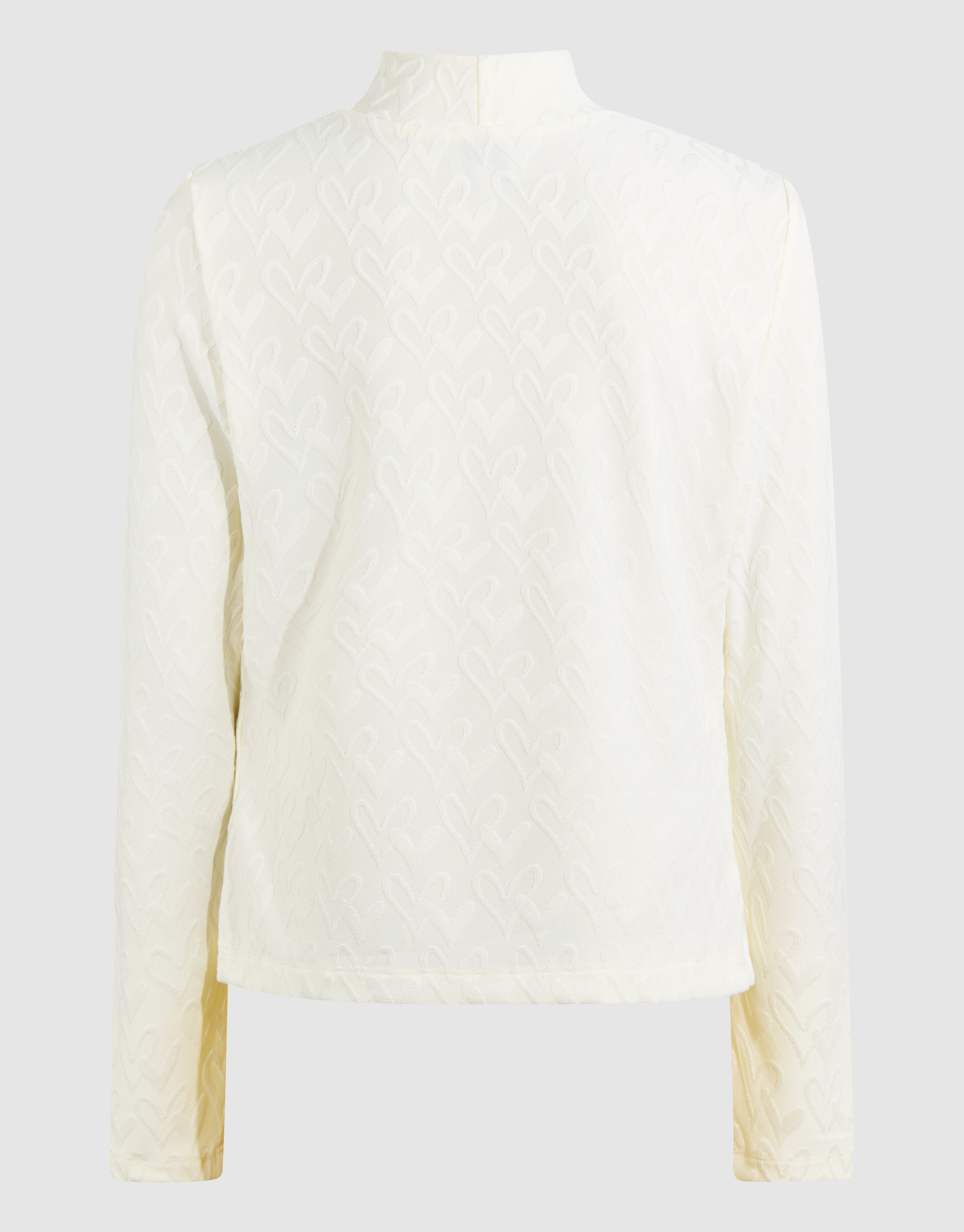 All-Over Heart Longsleeve Top Off-White SHOEBY GIRLS
