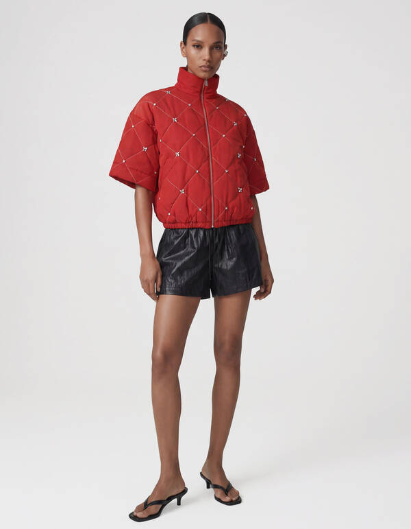 Stepp-Bomberjacke mit Strass Rot SHOEBY WOMEN