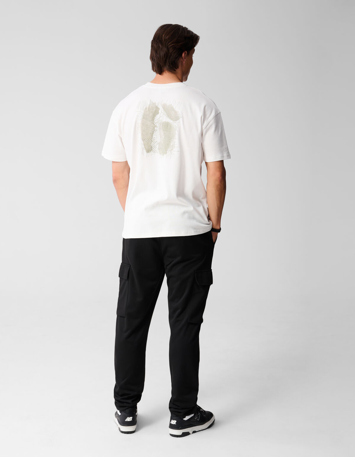 Besticktes Mix T-Shirt Weiß SHOEBY MEN
