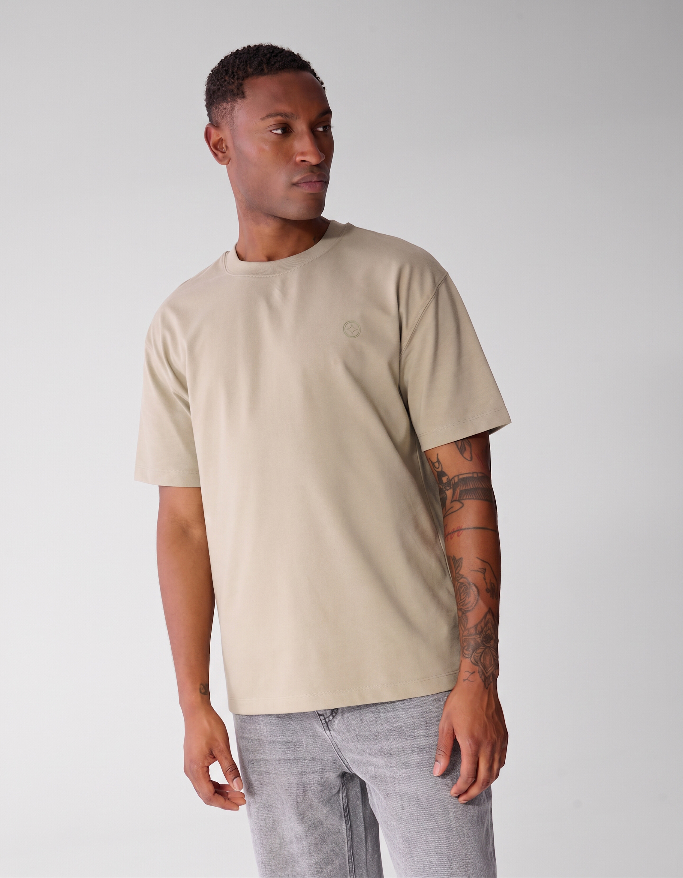 Twill-Grafik-T-Shirt Hellgr&uuml;n SHOEBY MEN