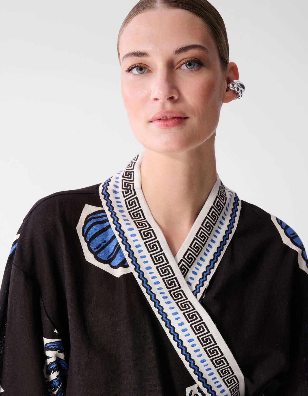 Palmendruck Kimono Kleid Braun SHOEBY WOMEN