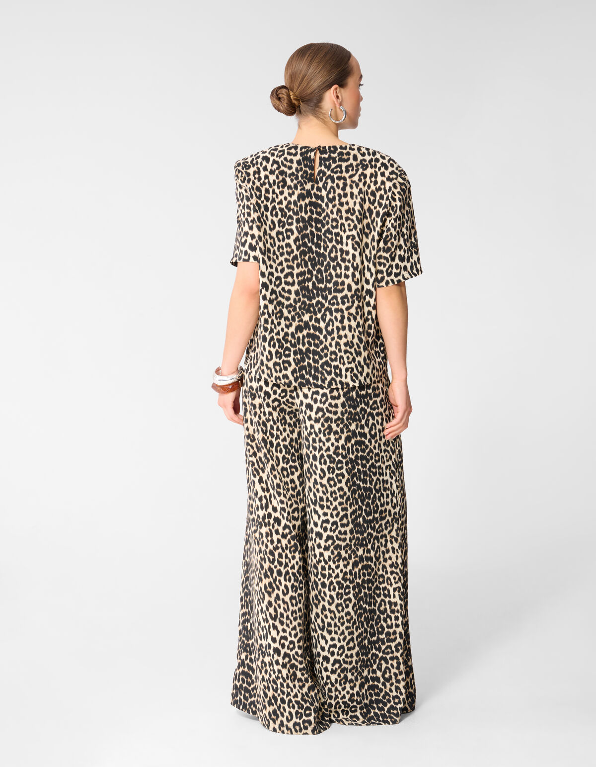Leopard Twist Weitbein-Hose Braun SHOEBY WOMEN