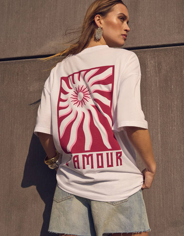 L'amour Artwork T-Shirt Wei&szlig; SHOEBY WOMEN