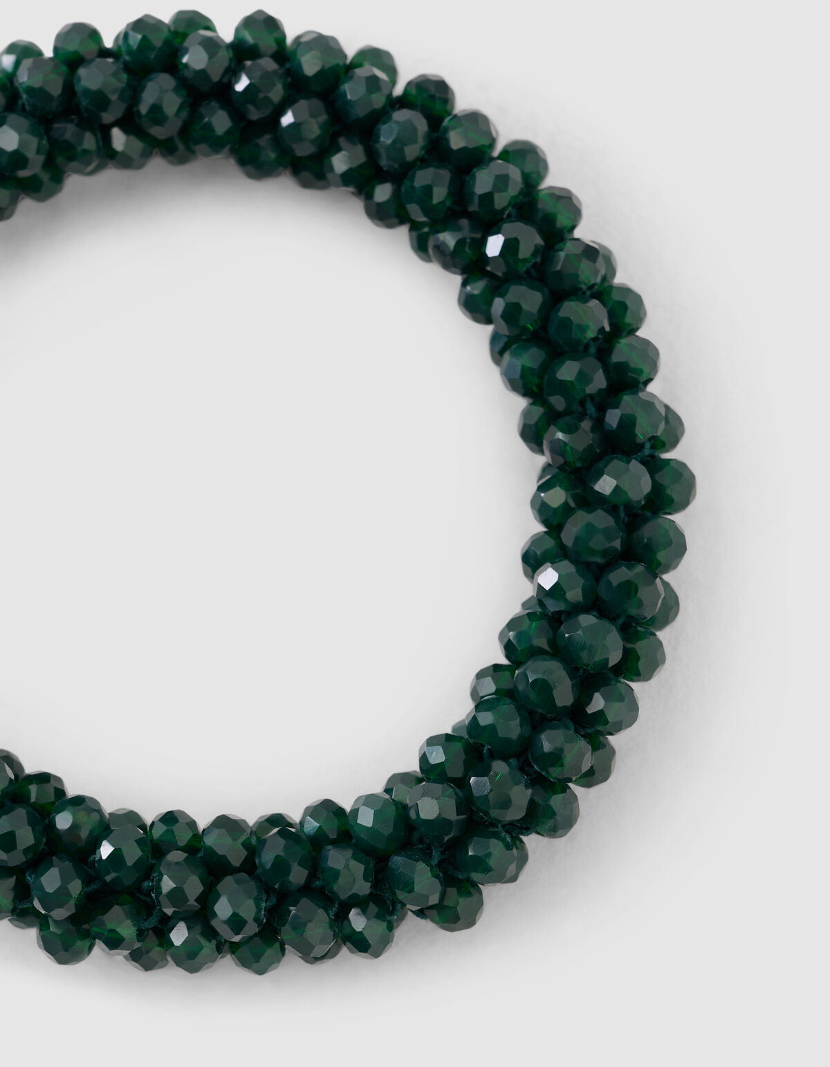 Perlenbesetztes Haargummi, dunkelgr&uuml;n SHOEBY ACCESSOIRES