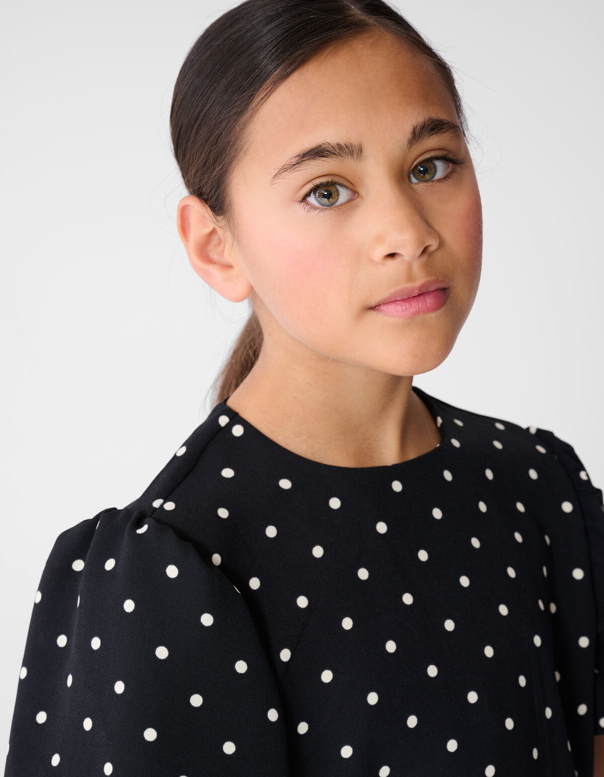 Twist Polkadot Top Schwarz SHOEBY GIRLS