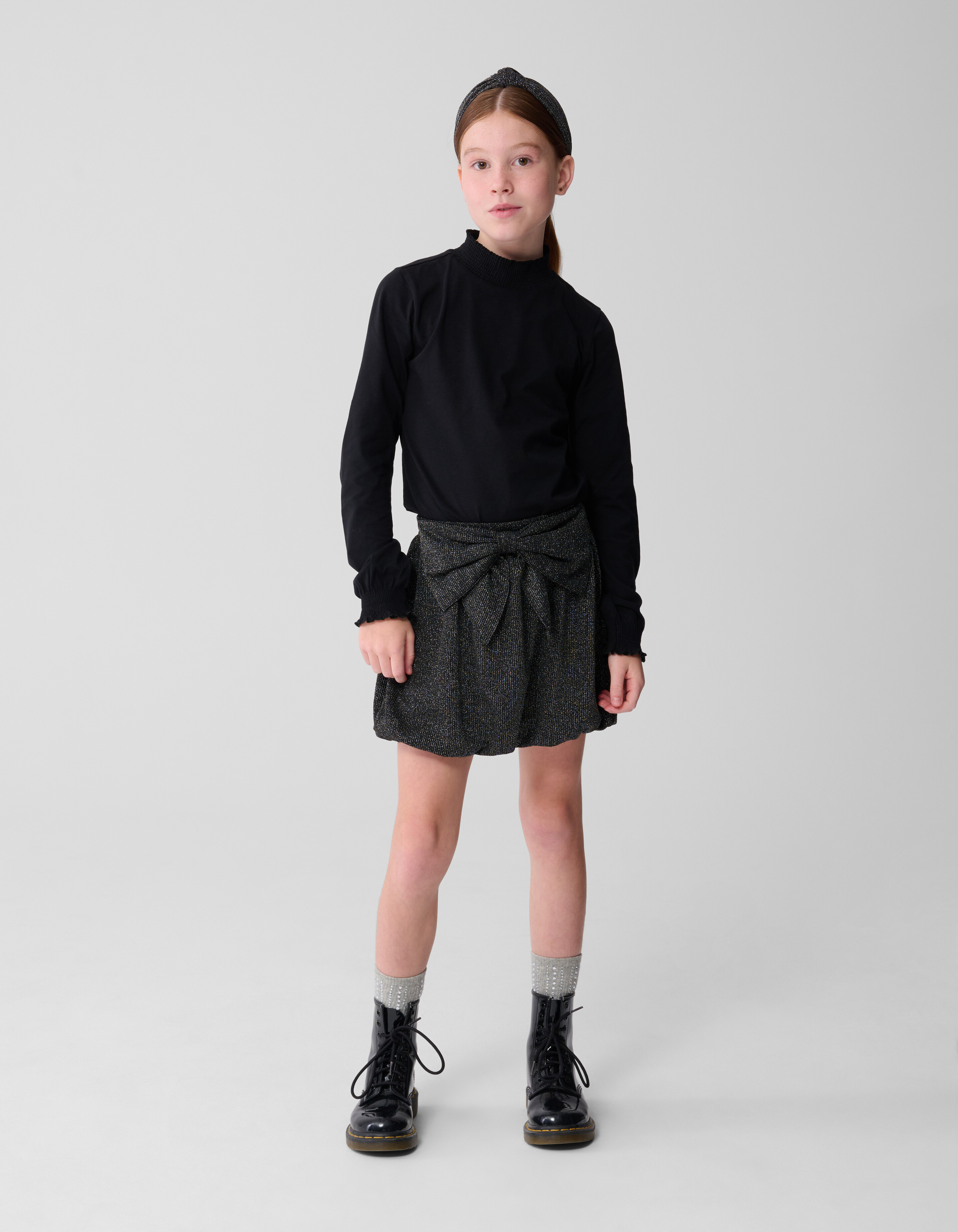 Minirock mit Glitzerschleife in Schwarz SHOEBY GIRLS