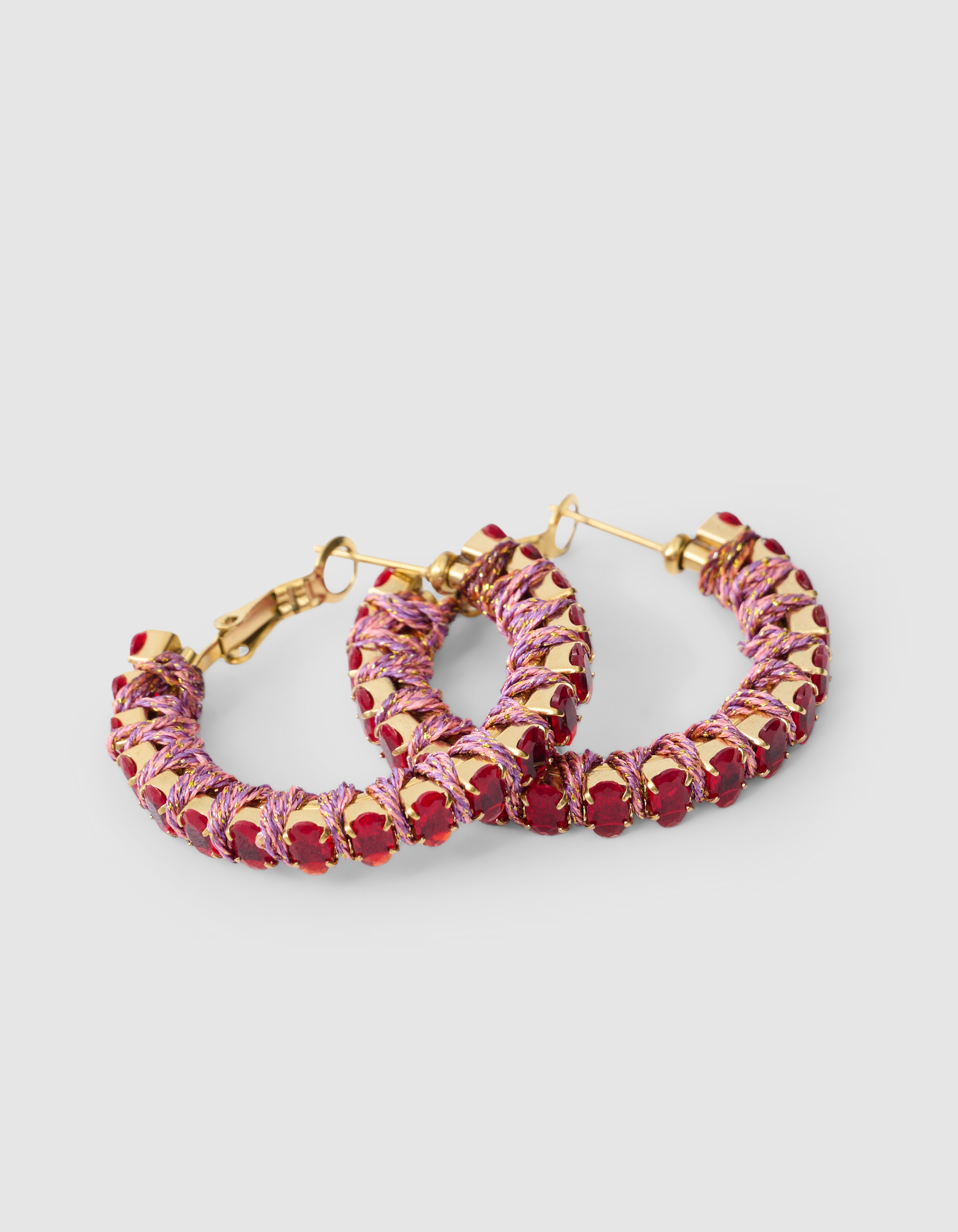 Strass-Creolen Gold/Rot SHOEBY ACCESSOIRES