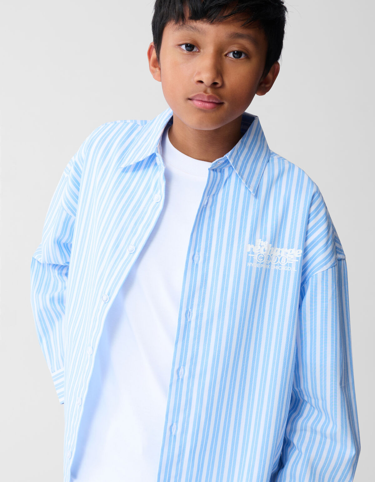 Stripe Artwork Hemd Hellblau SHOEBY BOYS