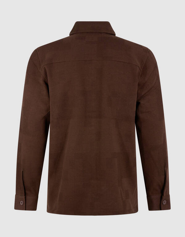 Kariertes Jacquard-Hemd Dunkelbraun SHOEBY MEN
