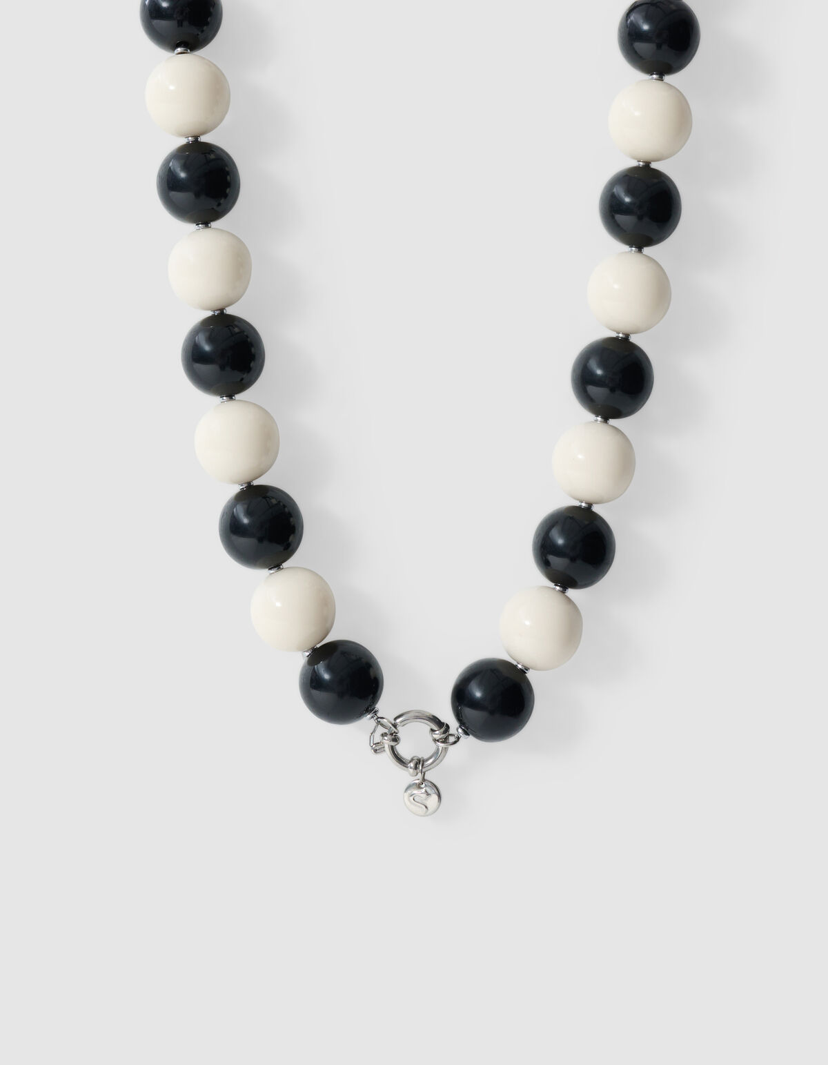Runde Perlenkette Schwarz/Wei&szlig; SHOEBY ACCESSOIRES