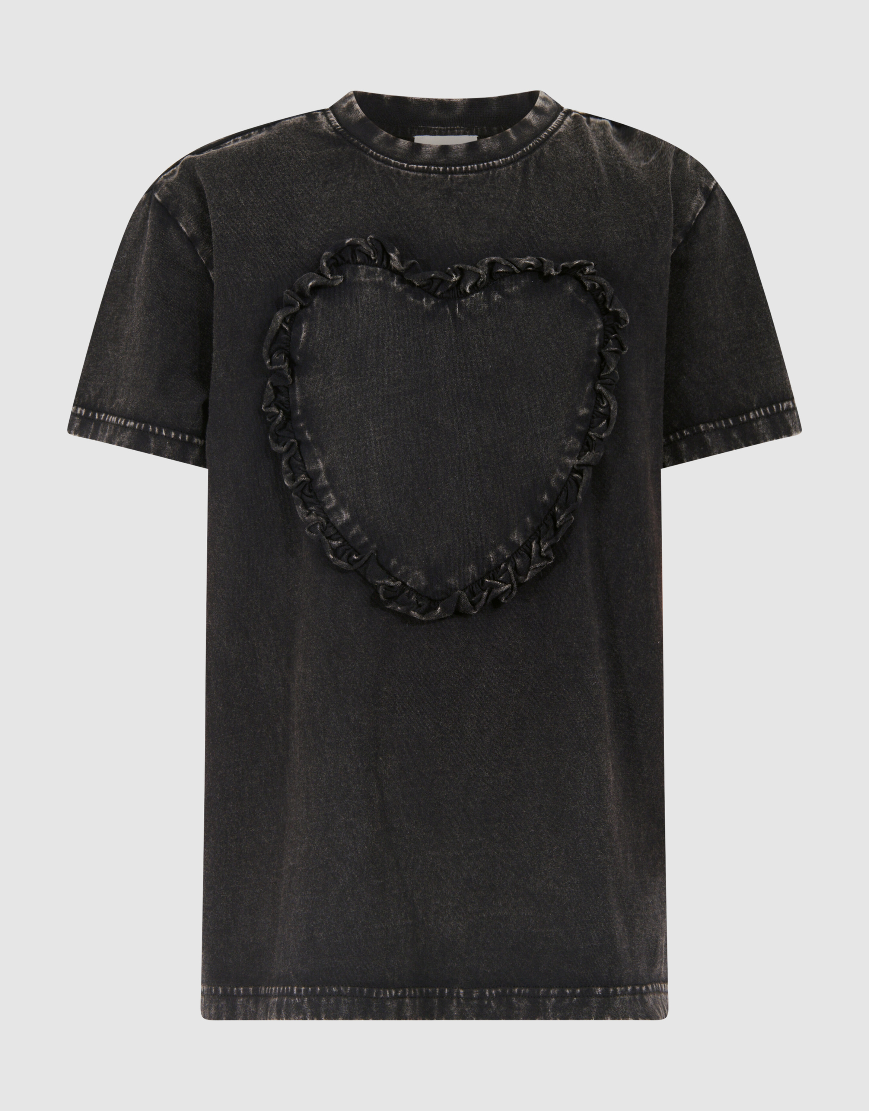 Gewaschenes Herz-T-Shirt Dunkelgrau SHOEBY GIRLS