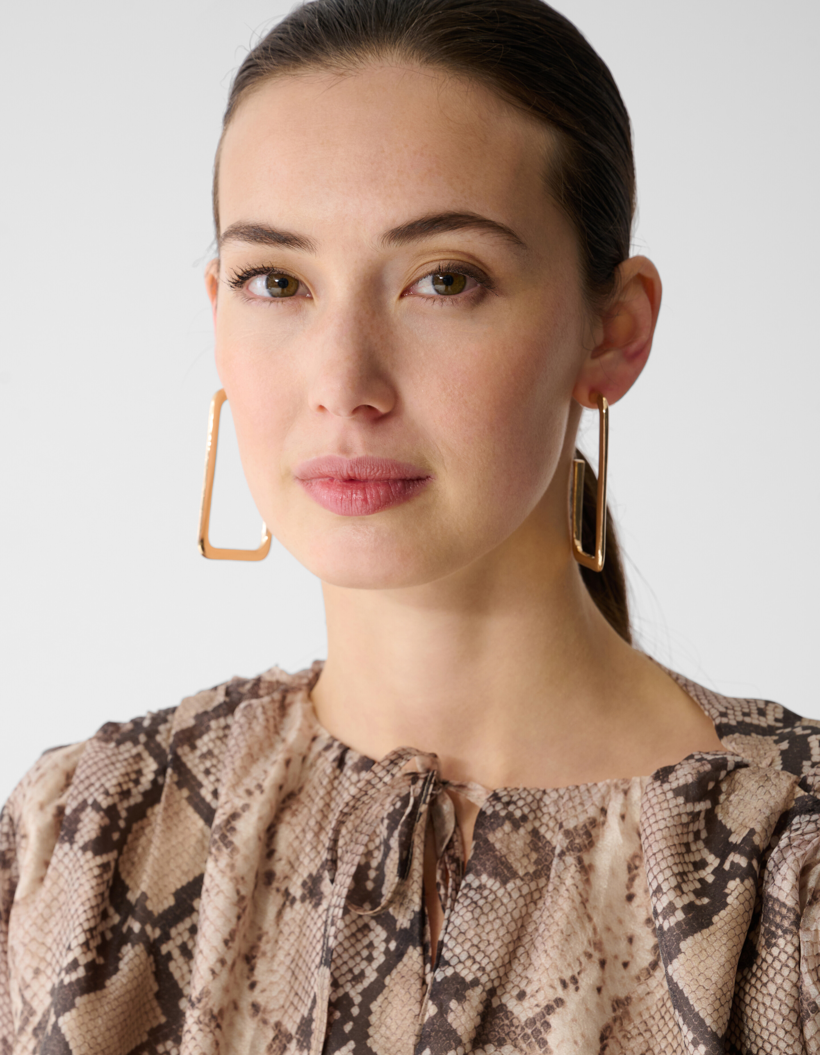 Schlange R&uuml;sche Mini Kleid Hellbraun SHOEBY WOMEN