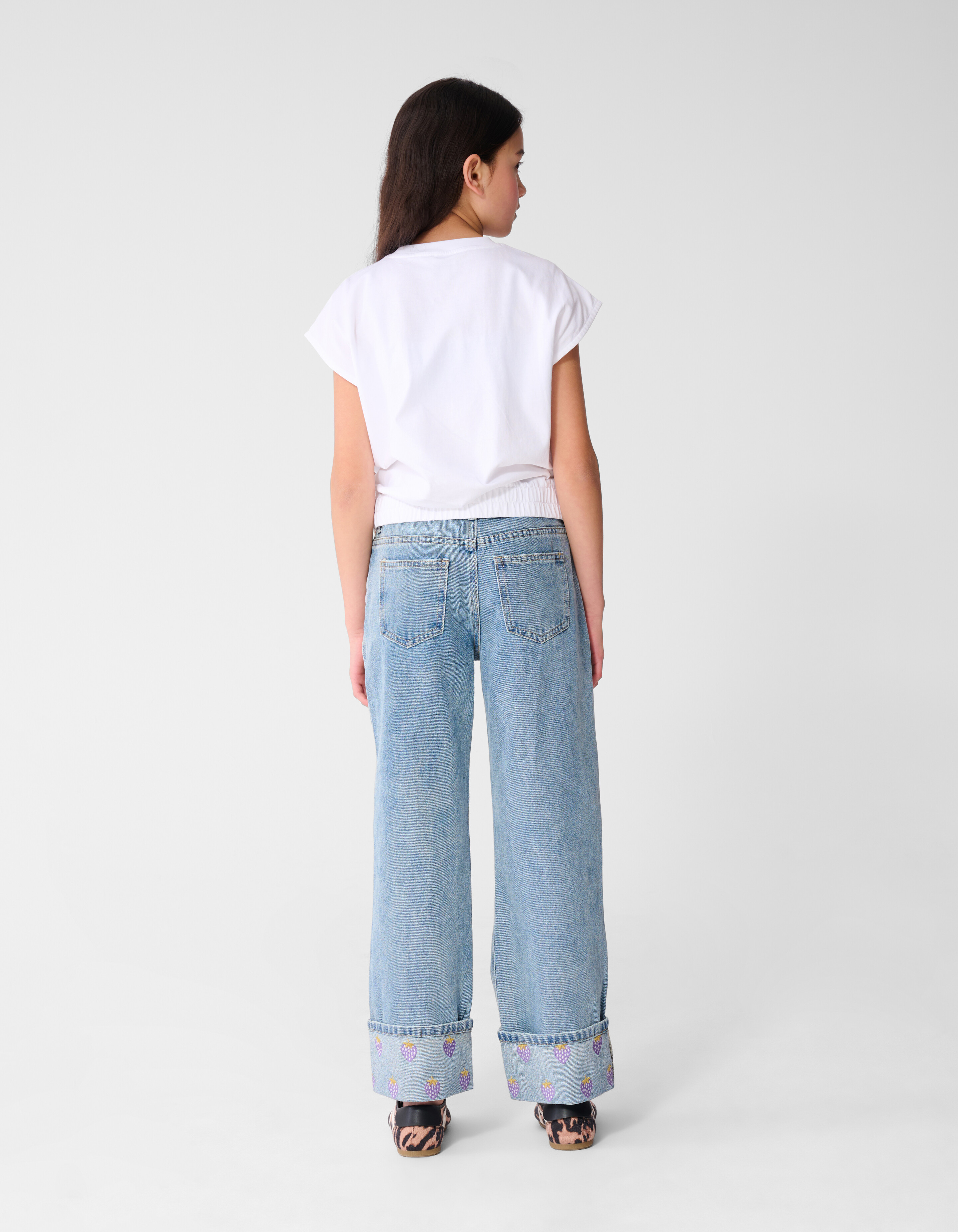 Bestickte Jeans mit weitem Bein, gebleicht SHOEBY GIRLS