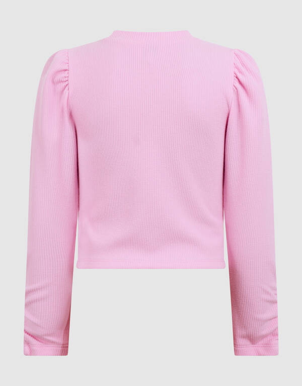 Zachte Pofmouwen Longsleeve Top Roze SHOEBY GIRLS