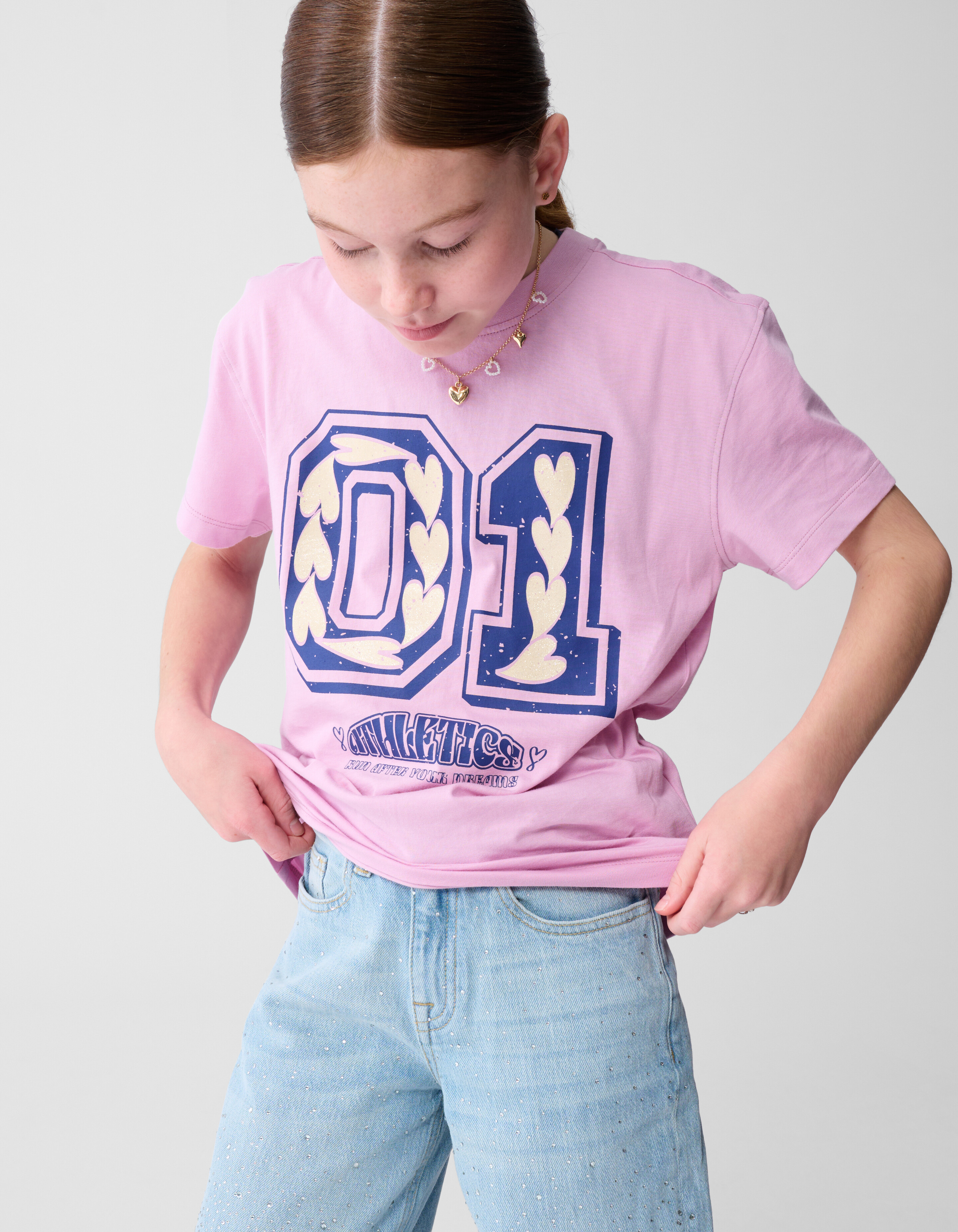 T-Shirt mit Sportmotiv in Pink SHOEBY GIRLS