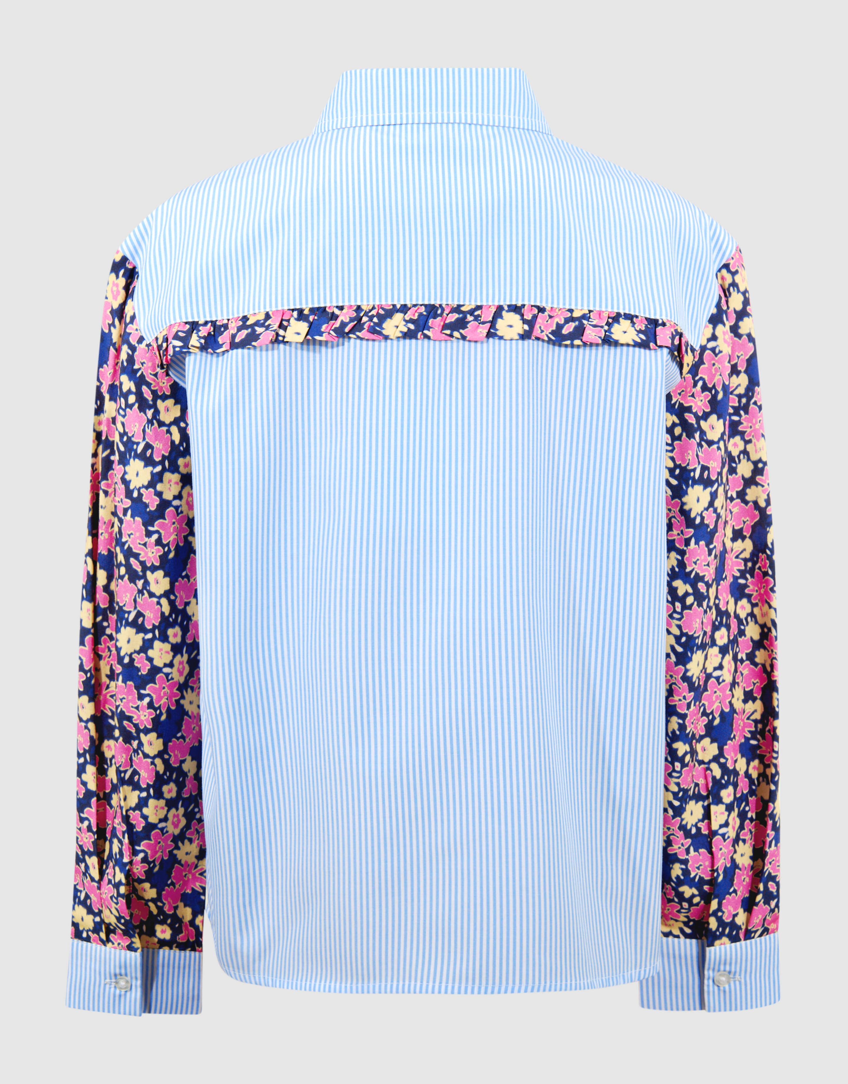 Blumen-Nadelstreifenbluse Hellblau SHOEBY GIRLS