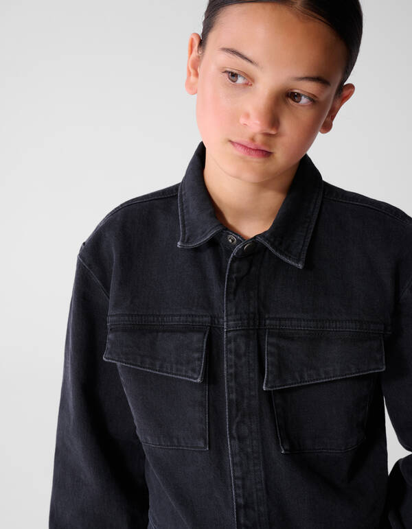 Schwarzer Jeans-Overall mit l&auml;ssiger Passform SHOEBY GIRLS