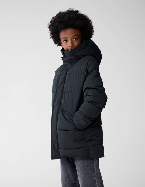 Lange Pufferjacke Schwarz SHOEBY BOYS