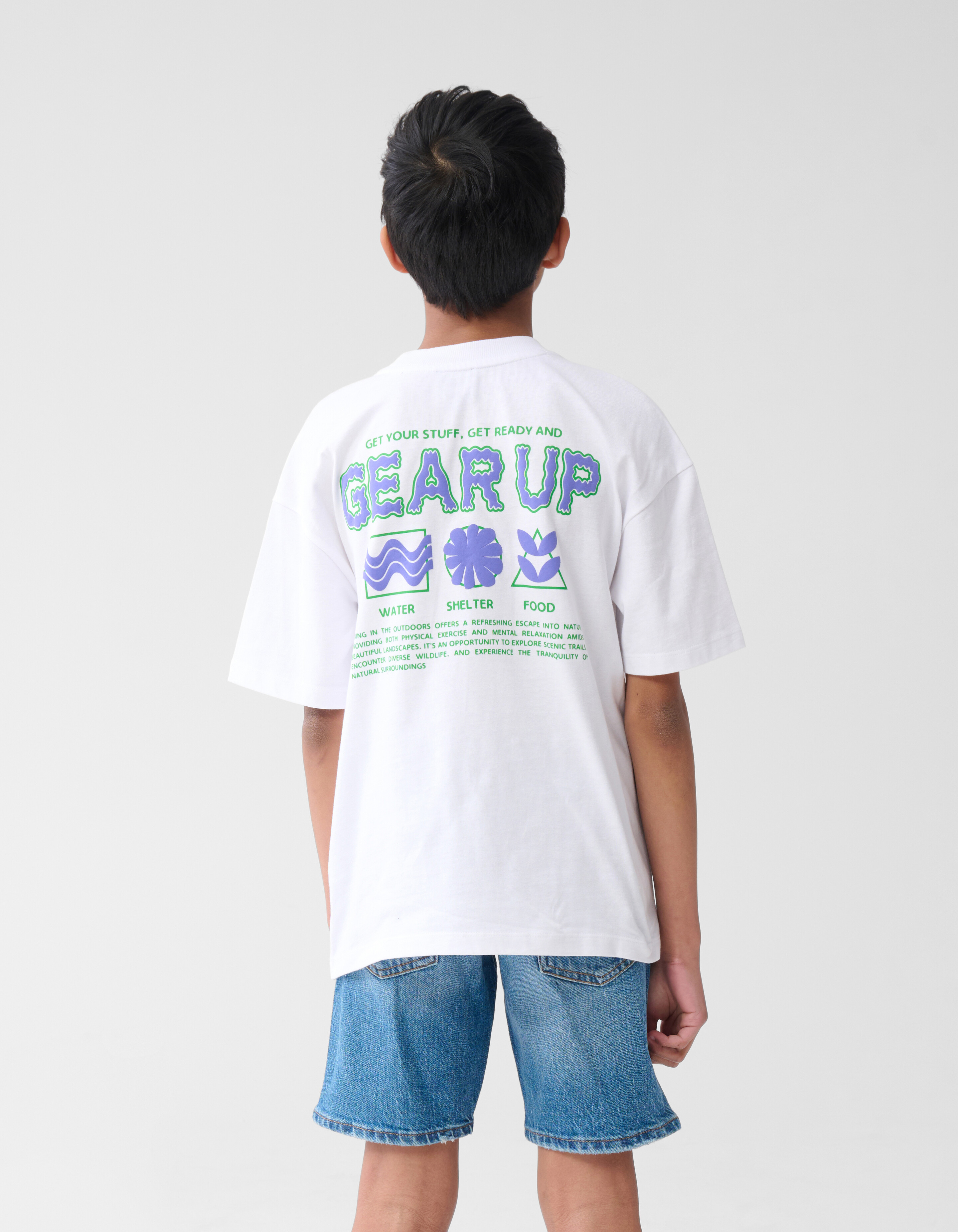 Gear Up Text-T-Shirt Weiß SHOEBY BOYS