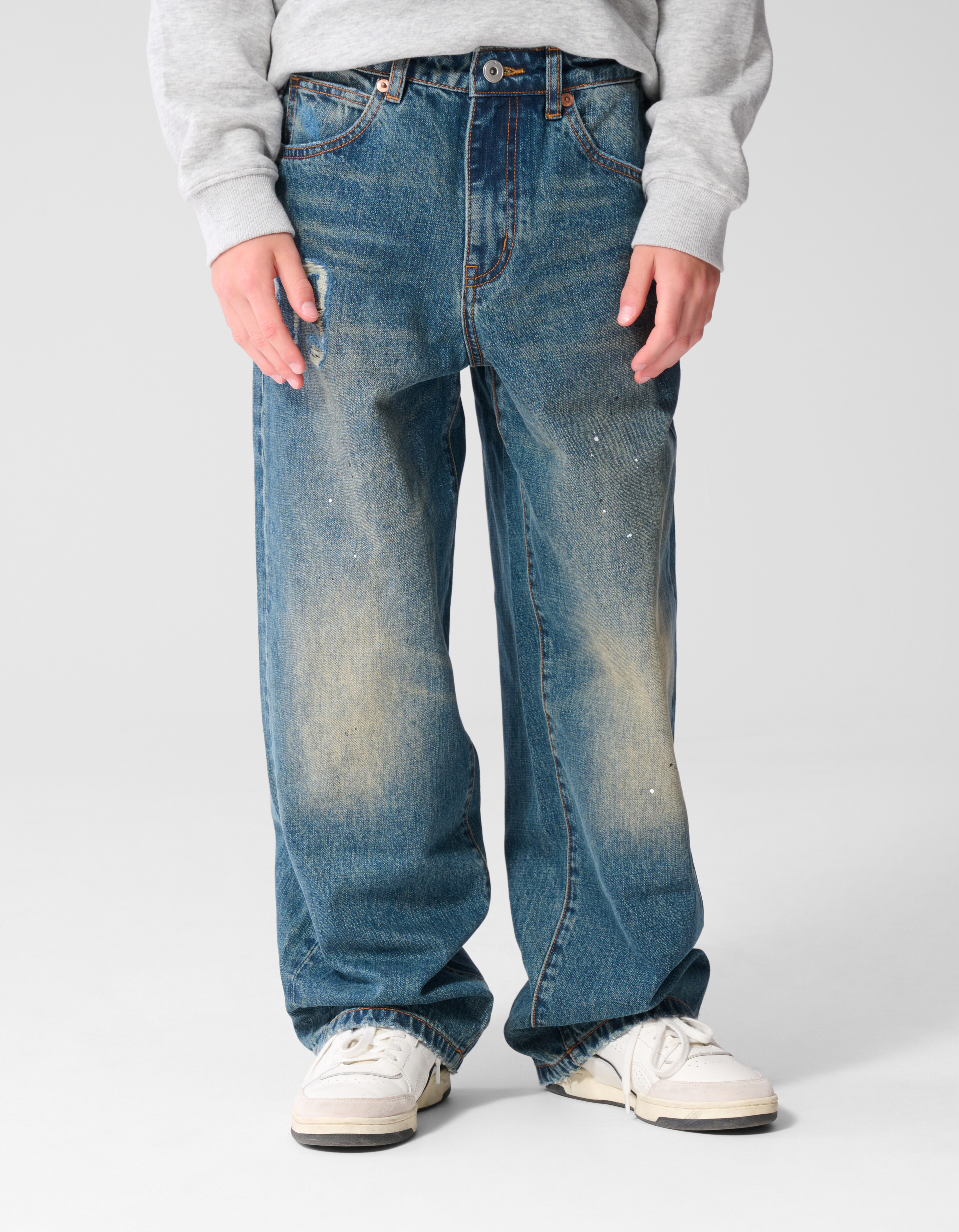 Varsity Ultra Wide Leg Jeans Dunkelblau SHOEBY BOYS