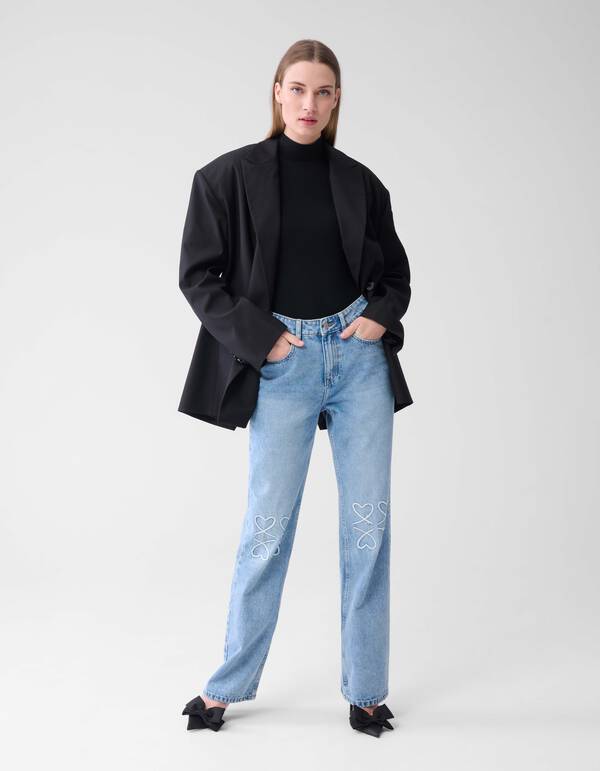 Heart Straight Fit Jeans Blau SHOEBY WOMEN