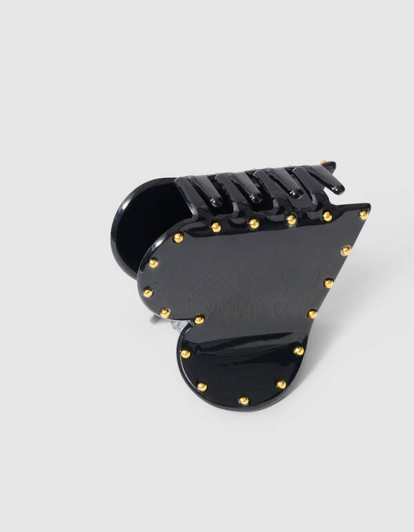 Studded Heart Haarspange Schwarz SHOEBY ACCESSOIRES