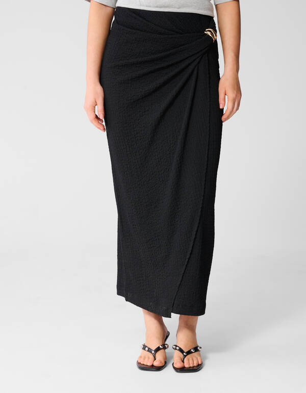 Crinkle Maxi Rock Schwarz SHOEBY WOMEN