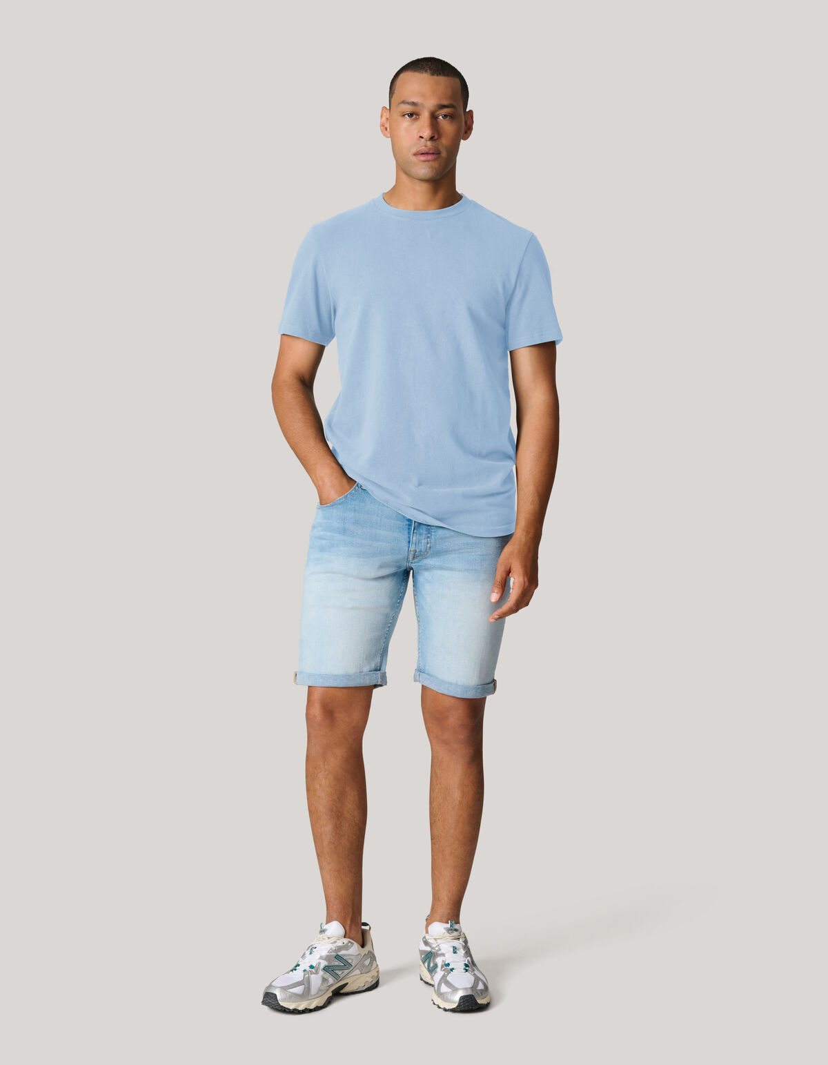 Gebürstetes T-shirt Hellblau SHOEBY MEN