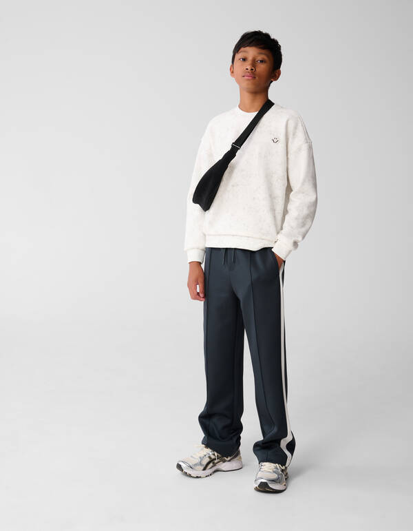 Bedruckter Smiley-Kunstpullover Wei&szlig; SHOEBY BOYS