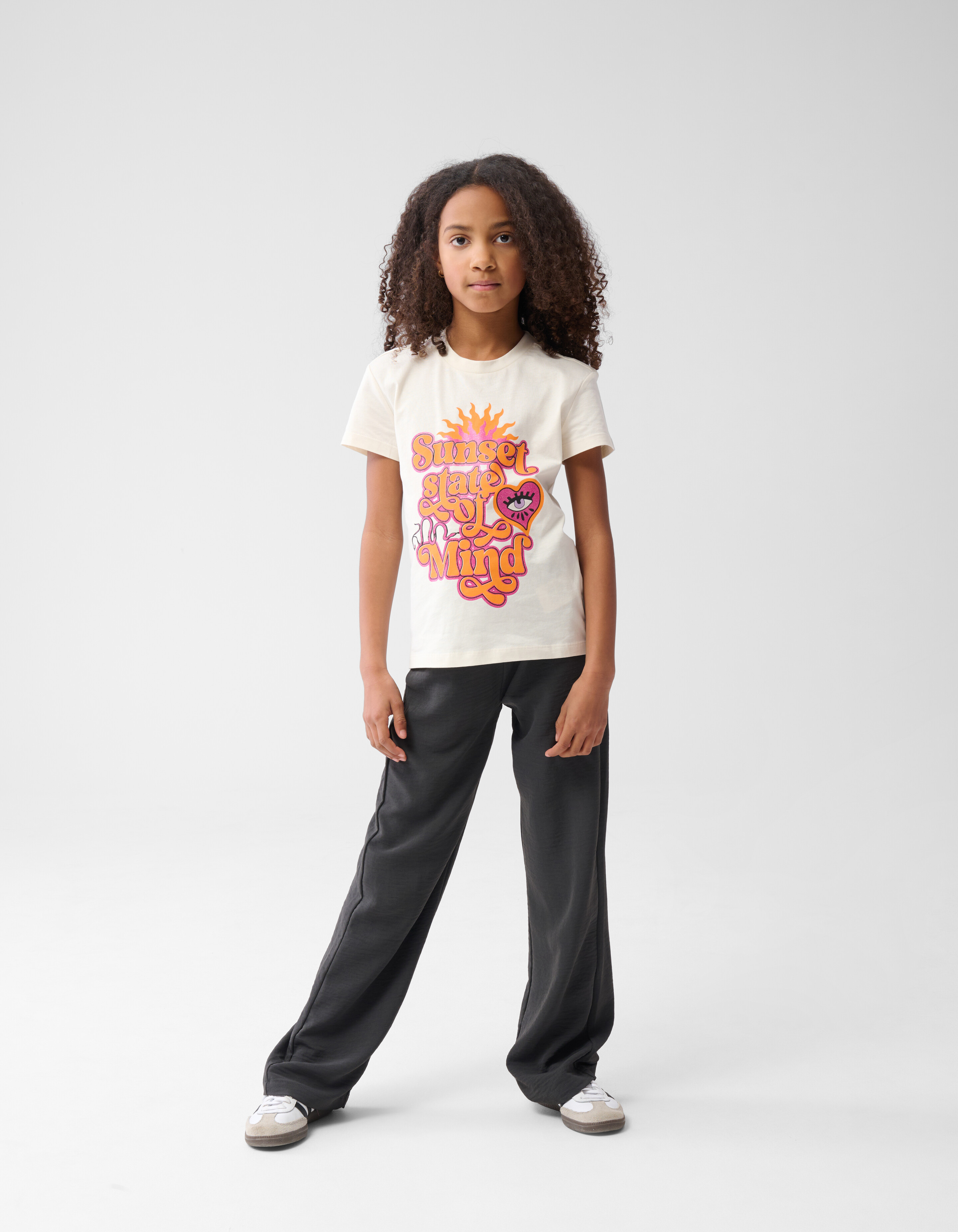 Glitter Artwork T-shirt Off White SHOEBY GIRLS