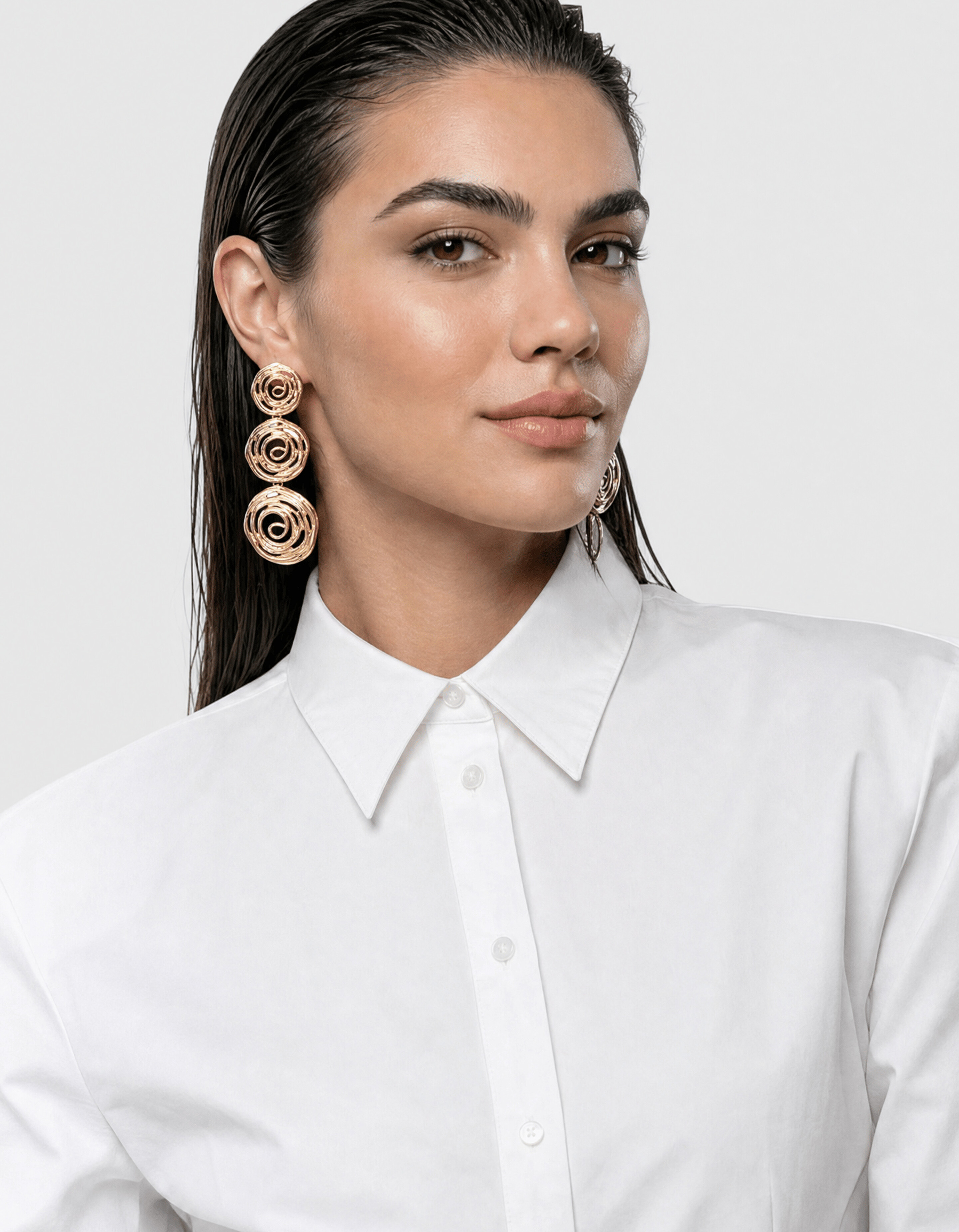Runde Swirl Ohrringe Gold SHOEBY ACCESSOIRES