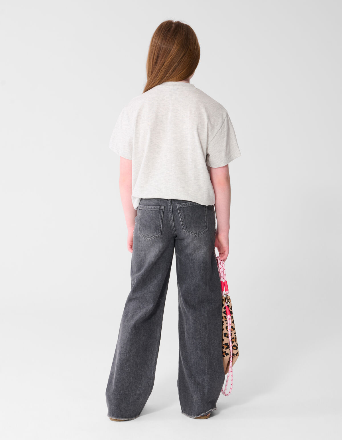 Schwarze Jeans mit Nieten und weitem Bein SHOEBY GIRLS