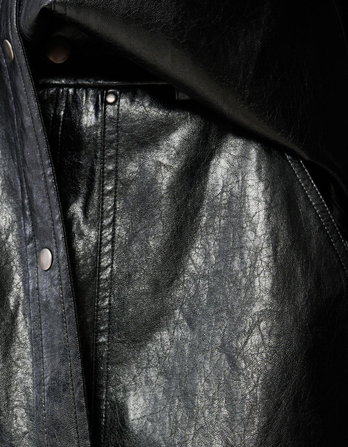 Straight Fit Hose aus veganem Leder Schwarz SHOEBY WOMEN