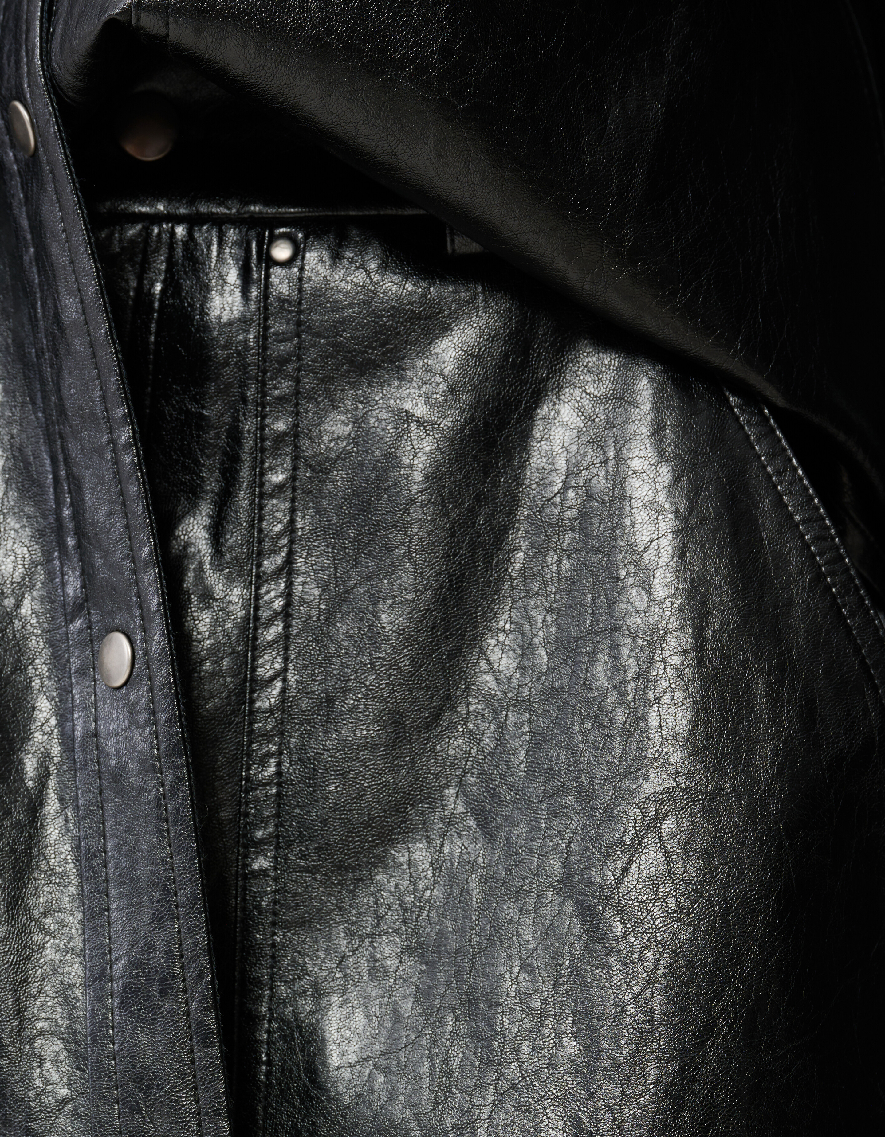 Straight Fit Hose aus veganem Leder Schwarz SHOEBY WOMEN