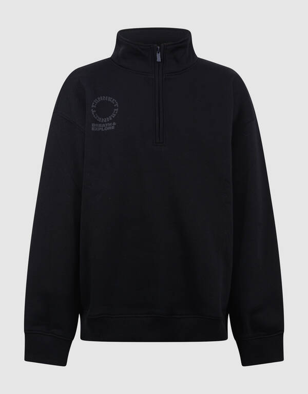 Schwarzer Pullover mit halbem Rei&szlig;verschluss SHOEBY BOYS