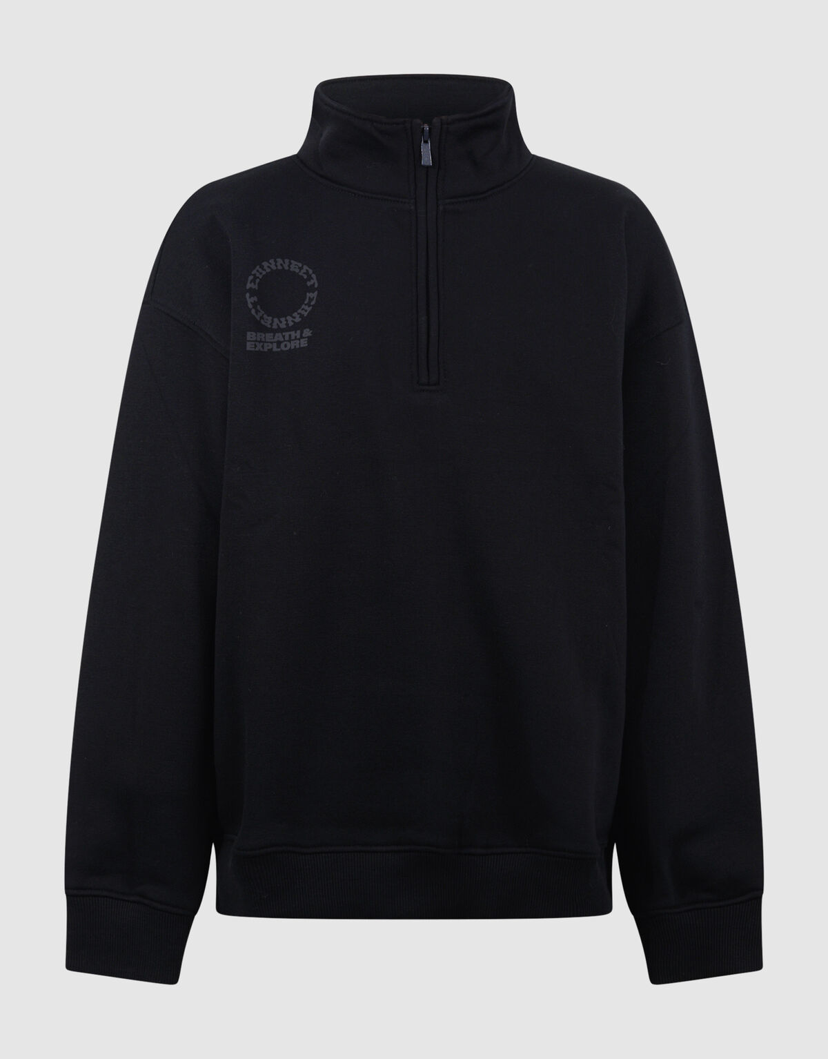 Schwarzer Pullover mit halbem Rei&szlig;verschluss SHOEBY BOYS