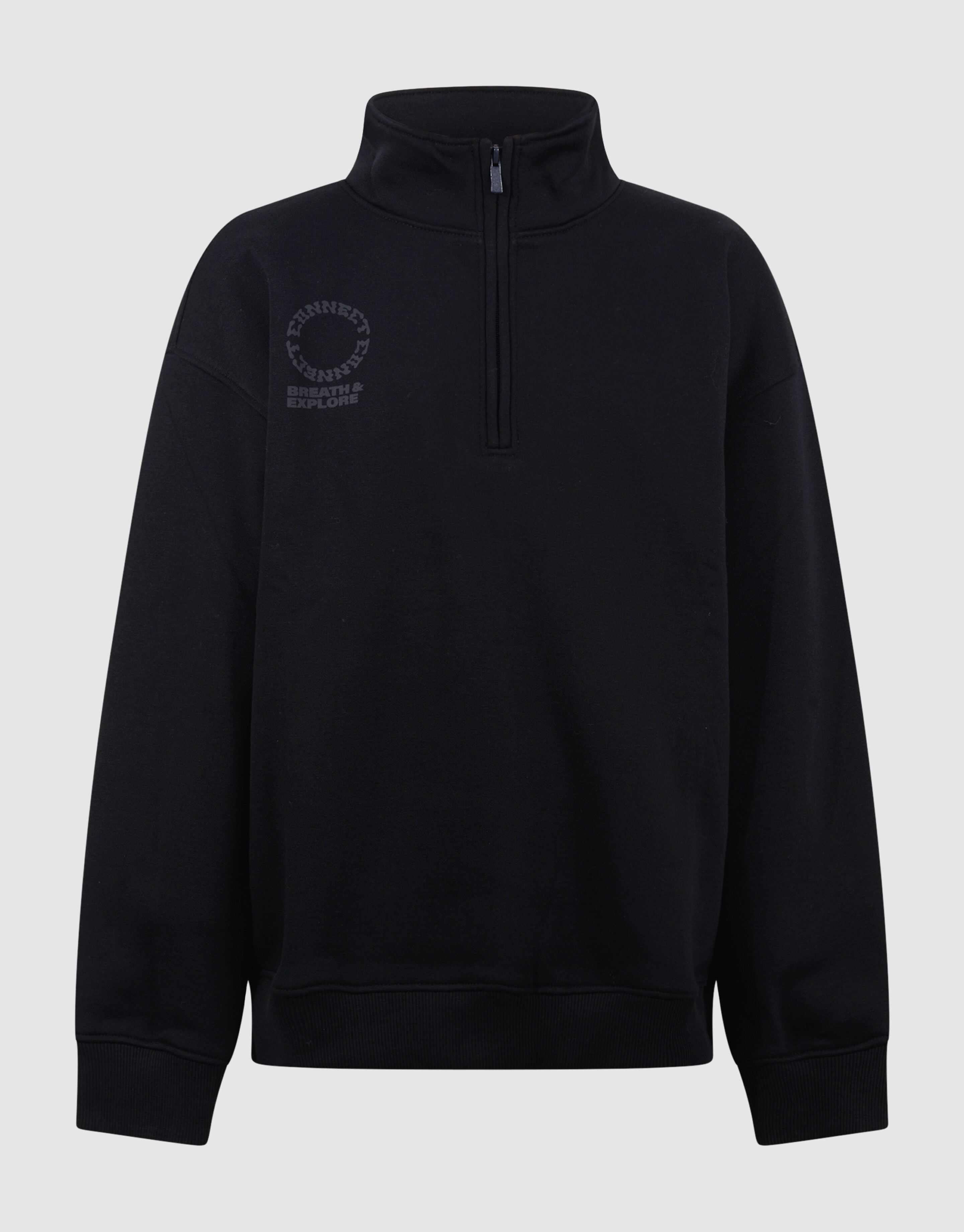 Schwarzer Pullover mit halbem Rei&szlig;verschluss SHOEBY BOYS