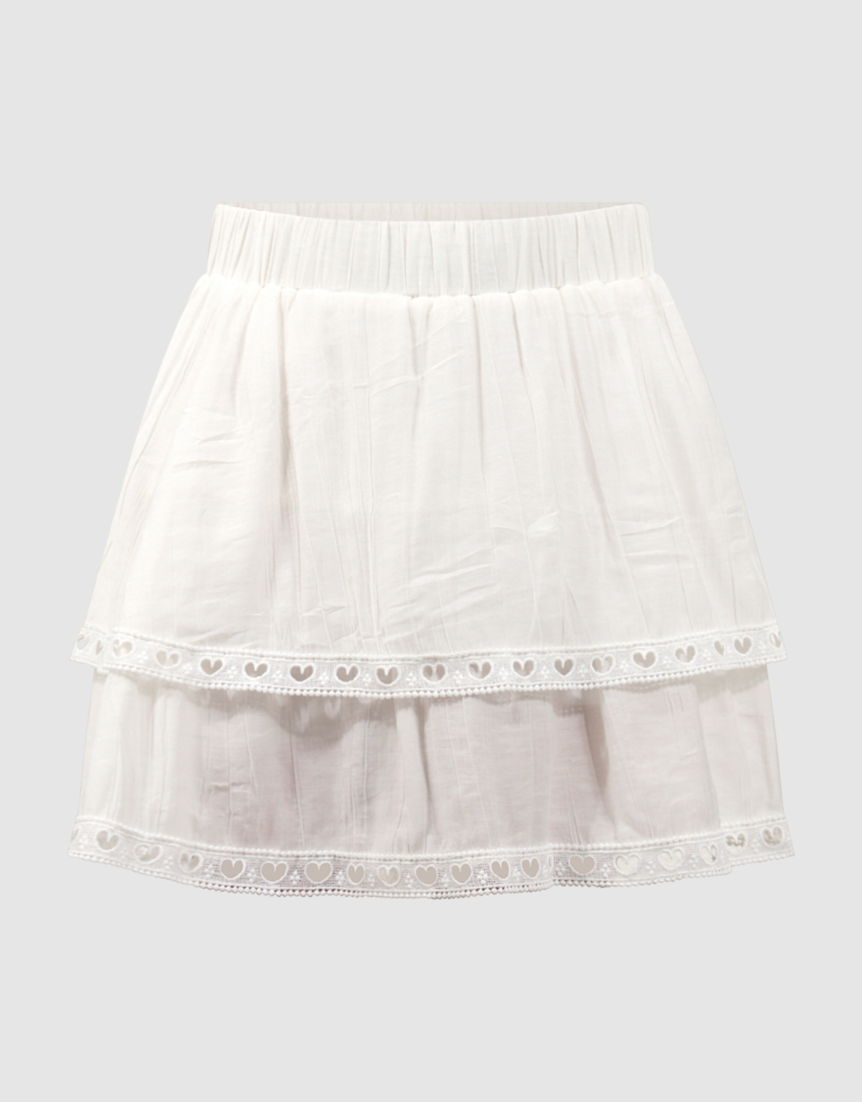 R&uuml;schen-Minirock Wei&szlig; SHOEBY GIRLS
