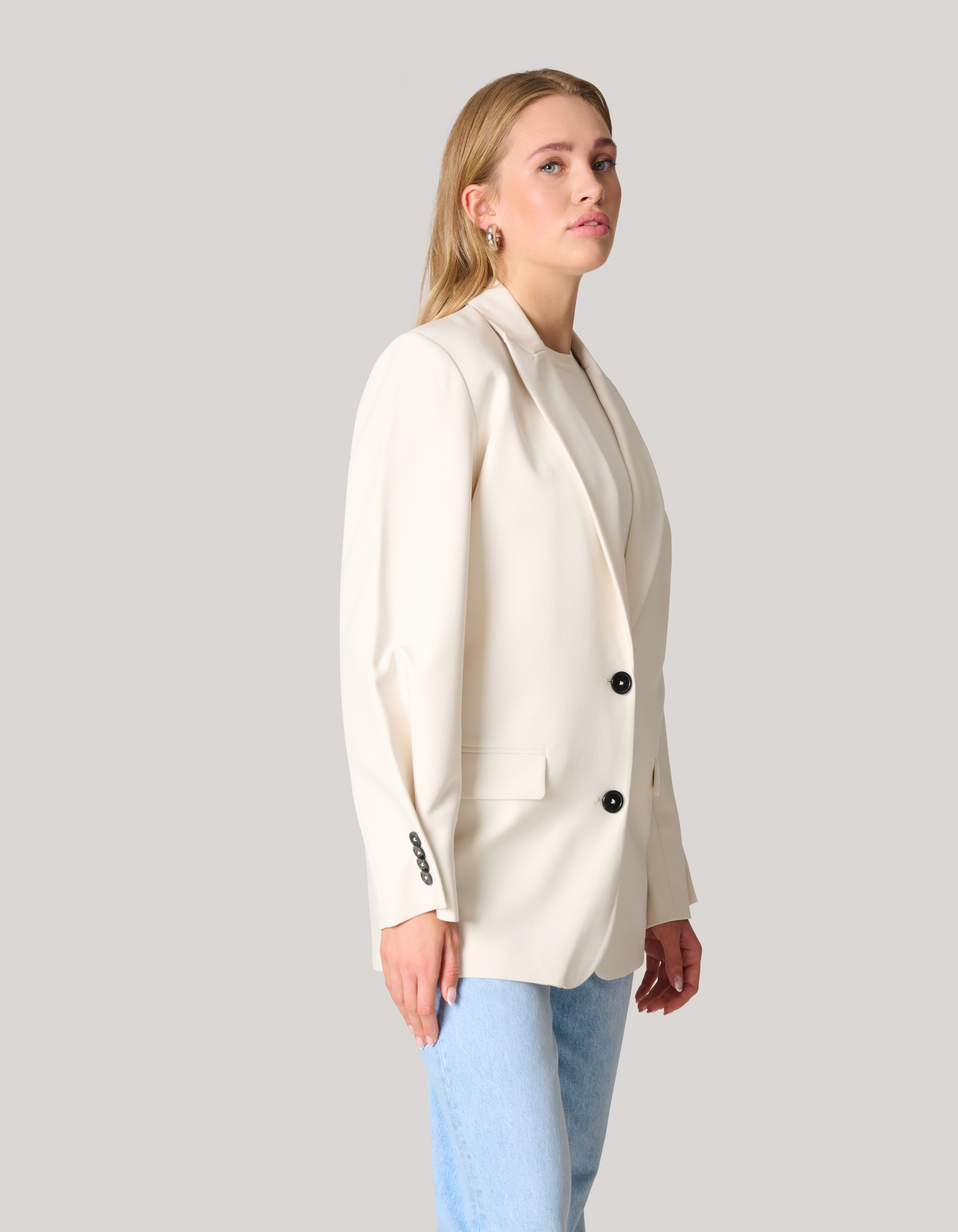 Übergroßer Blazer Off White SHOEBY WOMEN