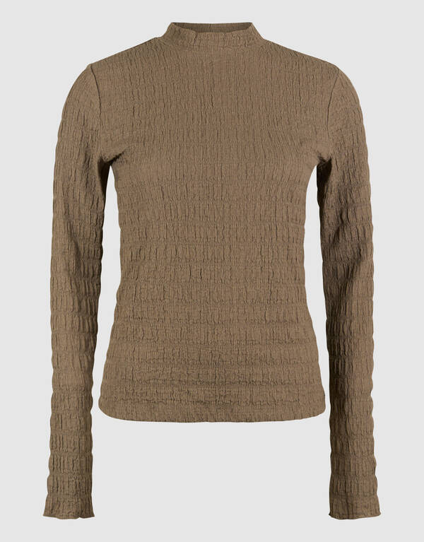 Struktur Langarmshirt Top Khaki SHOEBY WOMEN